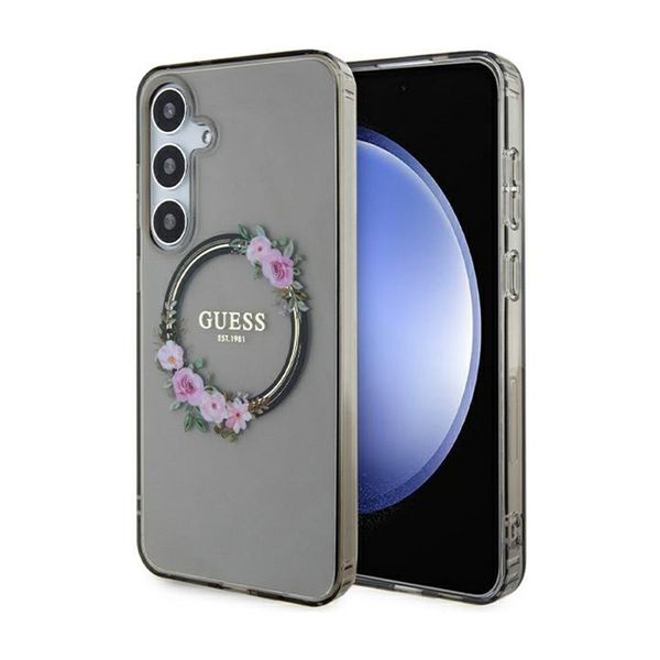 Guess Iml Flowers Wreath Magsafe Etui Samsung Galaxy S24 Czarny