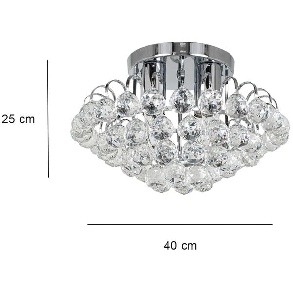 LAMPA Sufitowa 6773 4 8C Elem Metalowa OPRAWA Crystal Glamour Chrom