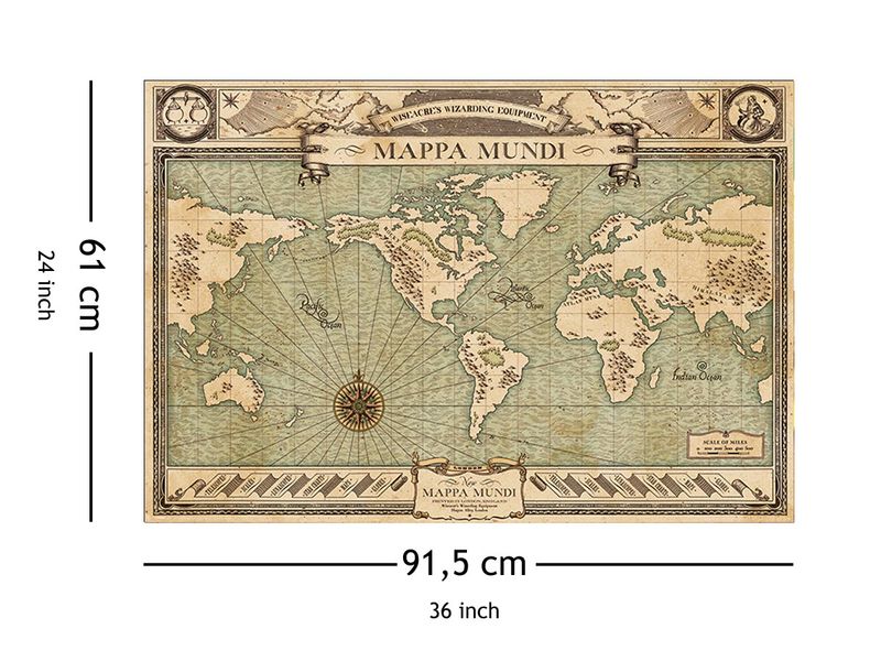 Fantastyczne zwierzęta i jak je znaleźć Mappa Mundi plakat 91 5x61 cm