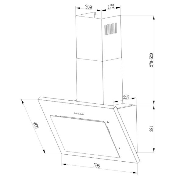 Okap Kuchenny Kominowy 60 Cm Berdsen BT 215 Czarny Arena Pl