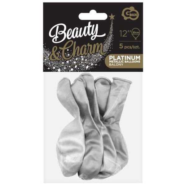 Balony Beauty And Charm Platynowe Srebrne Godan 12 5 Szt