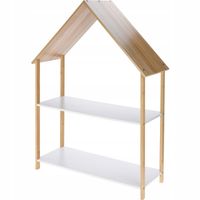 Regał Domek Scandi do pokoju dziecka 80 x 30 x h108 cm Bambusowy Mdf