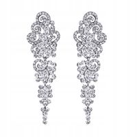 Kolczyki srebrne ślubne kryształy cyrkonie sztyfty