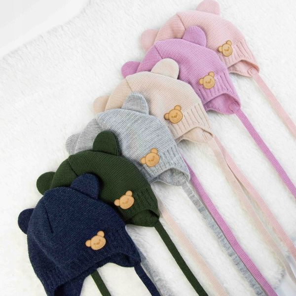 Czapka CZAPECZKA NIEMOWLĘCA dla noworodka wiązana WIOSNA JESIEŃ 36-38cm zdjęcie 10