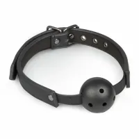 easytoys bondage collection - pasująca opaska z kulą pvc, czarna