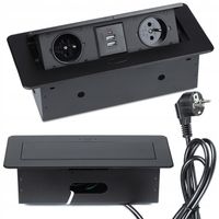 GNIAZDO CHOWANE W BLAT NABLATOWE GNIAZDKO + 2 USB