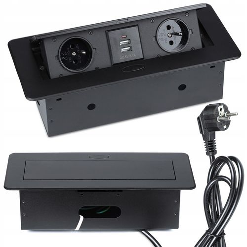 GNIAZDO CHOWANE W BLAT NABLATOWE GNIAZDKO + 2 USB na Arena.pl