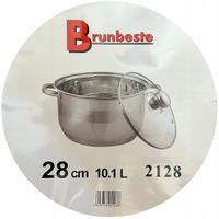 Garnek tradycyjny Brunbeste STALOWY Z POKRYWKĄ 10,1 l