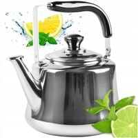 CZAJNIK STALOWY na GAZ 4.5L SREBRNY INDUKCJA GAZ RETRO DUŻY