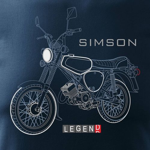 Koszulka motocyklowa z motocyklem Simson Enduro S50 S51 męska granatowa REGULAR S na Arena.pl