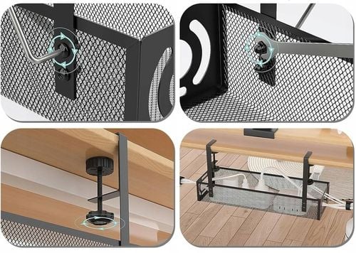 PÓŁKA NA KABLE POD BIURKO BLAT ORGANIZER MASKOWNICA DO KABLI UCHWYT 40 na Arena.pl