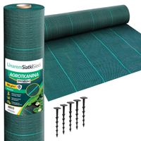 AGROTKANINA 110G 1,6x50m PREMIUM UV 3% AGROWŁÓKNINA ZIELONA MATA + KOŁKI