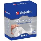 koperty papierowe na dyski cd verbatim   100szt biały 49976