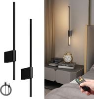 Bezprzewodowe lampy LED z pilotem 5W 6000 mAh 60cm czarne 2 szt POWYSTAWOWE
