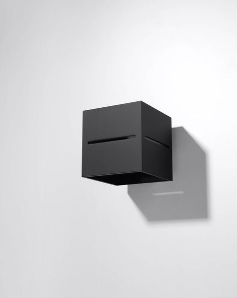 Kinkiet LAMPA ścienna SL.0204 metalowa OPRAWA kostka cube przyścienna czarna zdjęcie 5
