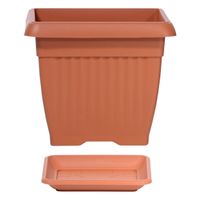 Doniczka kwadratowa Terra DKWT30 z podstawką | Terakota, Wymiary 30x30x25 cm, Prosperplast