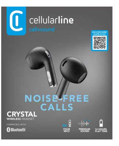 Słuchawki douszne CELLULARLINE Crystal Czarny na Arena.pl