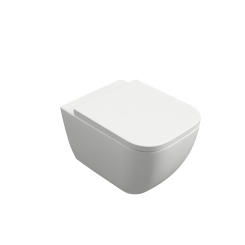 Ness miska WC 50 cm wisząca bezrantowa z deską wolnoopadającą, biały połysk na Arena.pl