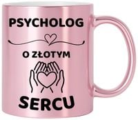 Kubek różowy z dedykacją wyjątkowy prezent dla Pani PSYCHOLOG