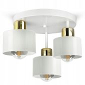 Lampa Sufitowa Plafon Żyrandol do Sypialni Pokoju Biała Złota Roller