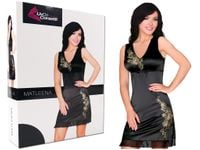 Satynowa czarna koszulka nocna bielizna  damska S/M