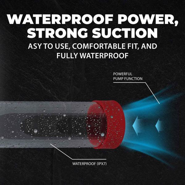Megalift - Automatic Waterproof Penis Pump - Metallic Red zdjęcie 4