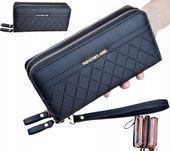 Portfel Damski Dwukomorowy Duży Podwójny Skóra