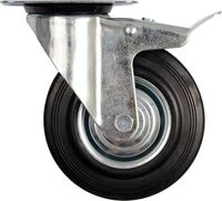 2X VOREL KOŁO SKRĘTNE CZARNA GUMA HAMULEC 200mm 87327