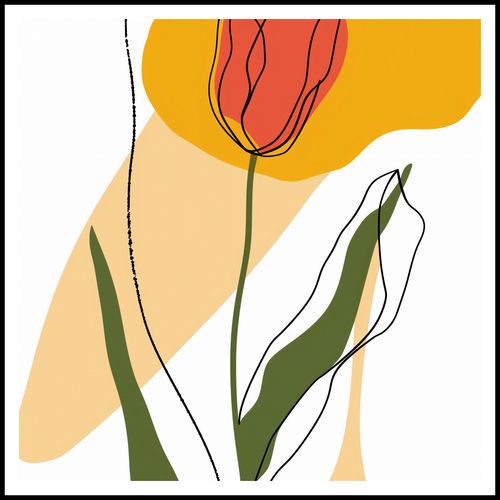 Plakat 100x100cm Przerysowany Tulipan na Arena.pl