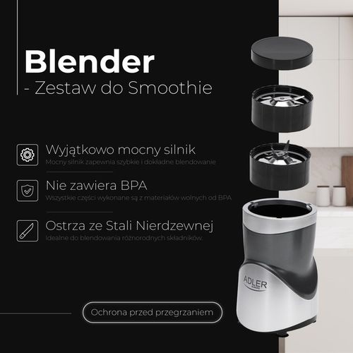BLENDER KIELICHOWY DO SMOOTHIE do koktajli 1200W + 4 butelki kubki na Arena.pl