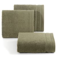 Ręcznik Kely 70X140 cm oliwkowy z ozdobną bordiurą elegancki