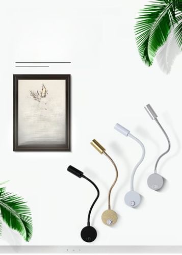 Srebrna lampka FLEXI nocna do czytania do sypialni Kiniet LED 3W Wobako na Arena.pl