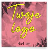 Naklejki ETYKIETY REKLAMOWE wlepy LOGO dowolny nadruk tekst 4x4 cm 280 szt