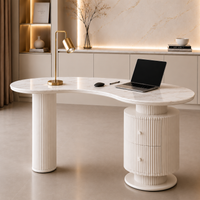 Biurko do gabinetu Premium 160 cm - nowoczesne biurko ryflowane