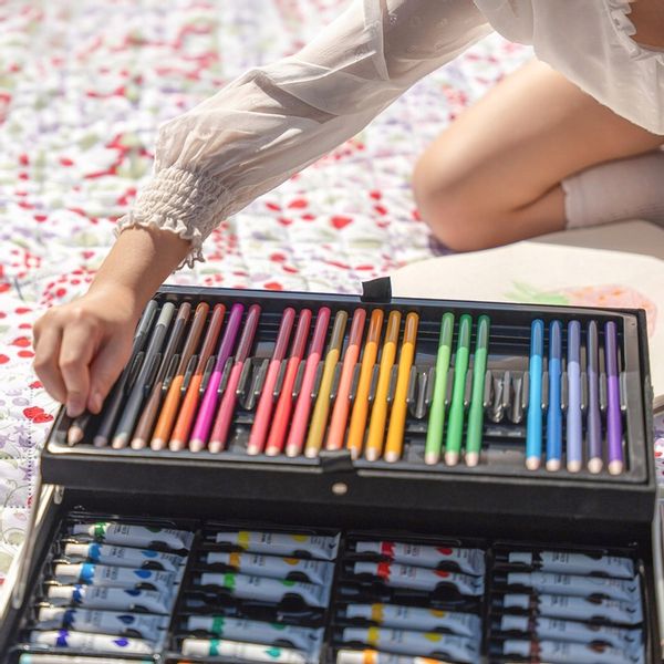 Zestaw Artystyczny, walizka z lamą, 145 elementów RAGI - RÓŻOWY zdjęcie 16