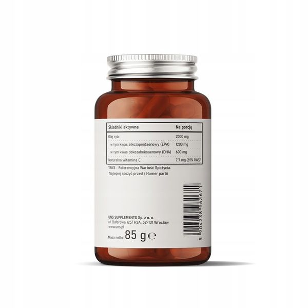 UNS OMEGA 3 FORTE + VIT E. 60 KAPS. ZDROWE SERCE zdjęcie 2
