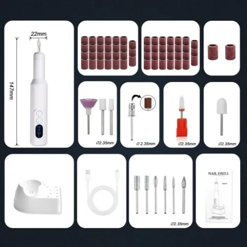 Mini Frezarka do Paznokci Manicure Zestaw 20000RPM na Arena.pl