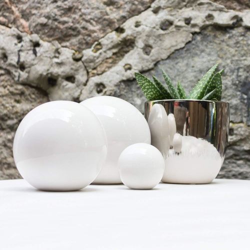 Kula dekoracyjna ceramiczna biała 13 cm na Arena.pl