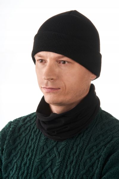 Czarna czapka gładka U1 zdjęcie 4