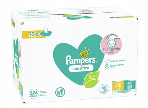 Pampers Chusteczki Sensitive 12x52 szt. na Arena.pl