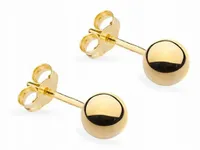 ZŁOTE KOLCZYKI pr. 585 KULKI 5mm SZTYFT 14k