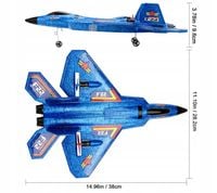 SAMOLOT RC ZDALNIE STEROWANY MODEL SZYBOWCA F22 ZABAWKA PREZENT DLA DZIECI