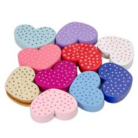 Drewniane koraliki SERCE 18x25mm mix 10szt.