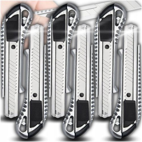 6x NÓŻ METALOWY NOŻYK TAPECIAK WYSUWANY Z OSTRZAMI OSTRZEM ŁAMANYM DO na Arena.pl