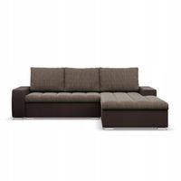 KANAPA NAROŻNIK AURORA BRĄZOWY CAPPUCCINO Rozkładana z Funkcją Spania