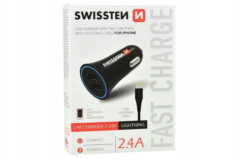 ŁADOWARKA SAMOCHODOWA z kablem Lightning 2x USB zdjęcie 5