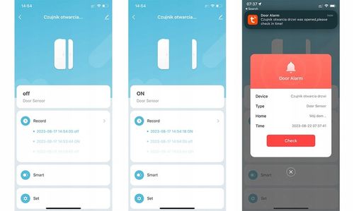Czujnik otwarcia drzwi i okna WIFI TUYA SMART CZARNY kontaktron na na Arena.pl