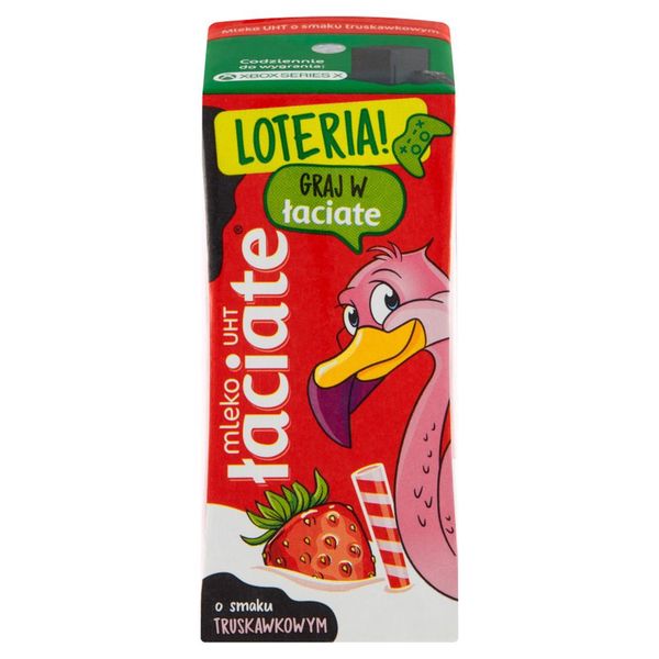Łaciate Mleko UHT o smaku truskawkowym 200 ml zdjęcie 1