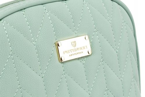 praktyczna kosmetyczka damska w kolorze zielonym pokryta jodełkowym wzorem na Arena.pl