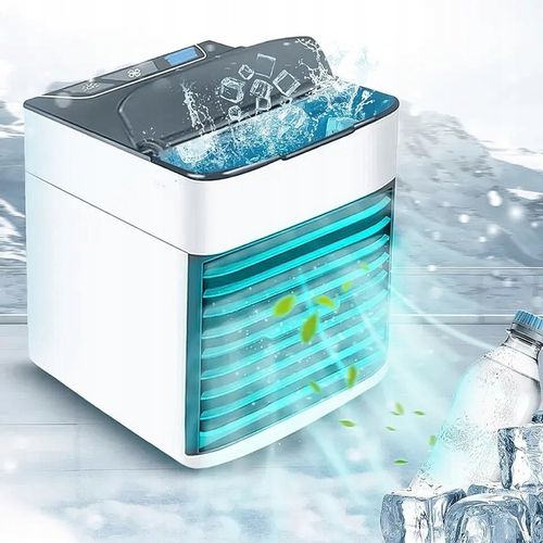 PRZENOŚNY MAŁY KLIMATYZER USB NA WODĘ i LÓD 3W1 KLIMATOR DO DOMU WENTYLATOR na Arena.pl